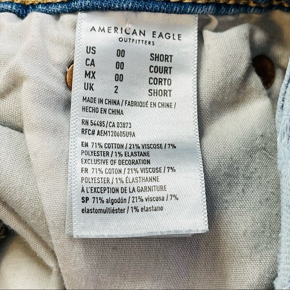 American Eagle hi rise jegging acid wash distressed next level stretch size 00P - Picture 4 of 12